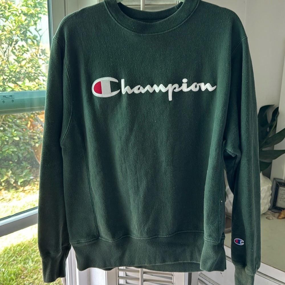 Champion dark green crew neck sweater